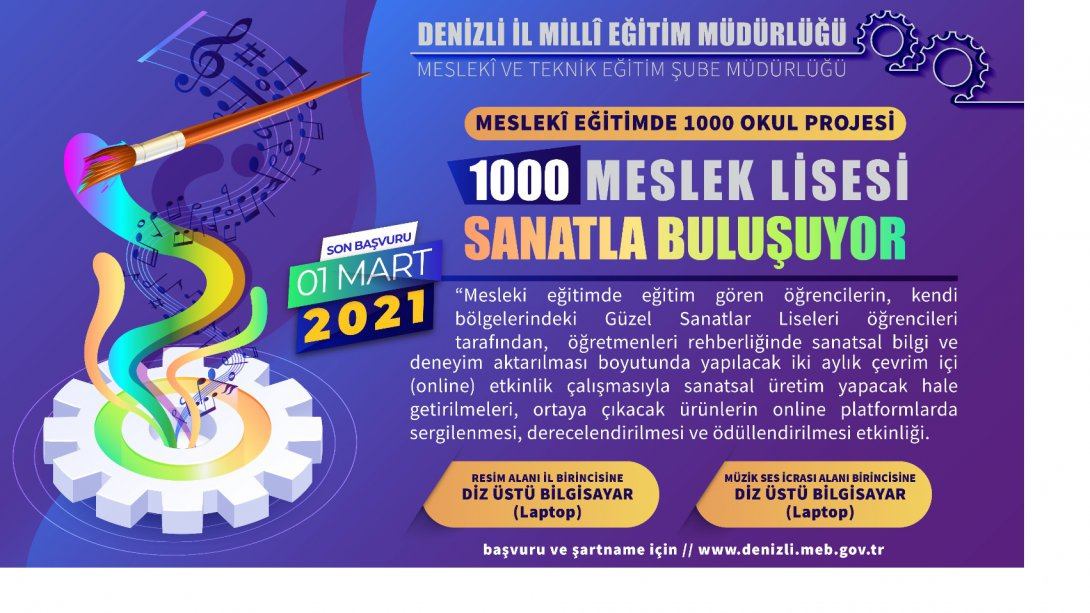 ''1000 MESLEK LİSESİ SANATSAL ETKİNLİKLERDE BULUŞUYOR''